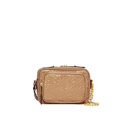 Burberry Small Monogram Camera Bag in Honey