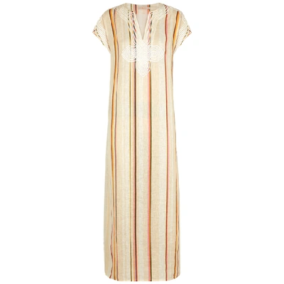 Shop Tory Burch Striped Linen Maxi Kaftan