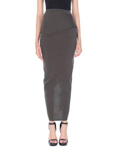 Shop Rick Owens Maxi Skirts In Lead