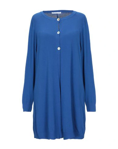 Shop Les Copains Woman Cardigan Blue Size S Viscose, Polyamide