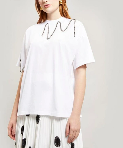Shop Christopher Kane Squiggle Cupchain Cotton T-shirt In White