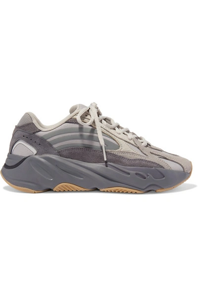 adidas Originals - Yeezy Boost 700 Suede, Leather and Mesh Sneakers - Off- white adidas Originals