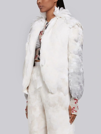Shop Thom Browne Feather Seagull Embroidered Sport Coat In Grey