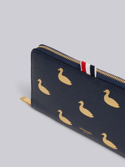Shop Thom Browne Duck Embossed Navy Long Wallet In Blue