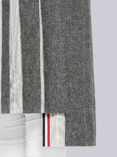 Shop Thom Browne Frayed Duck Pleated Skirt In Grey