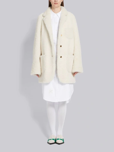 Shop Thom Browne Reversible Sack Jacket In White