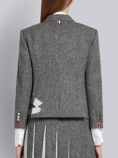 Shop Thom Browne Frayed Duck Classic Sport Coat In Grey