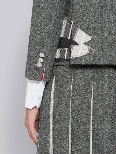 Shop Thom Browne Frayed Duck Classic Sport Coat In Grey