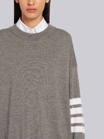 Shop Thom Browne 4-bar Oversize Jumper In Grey