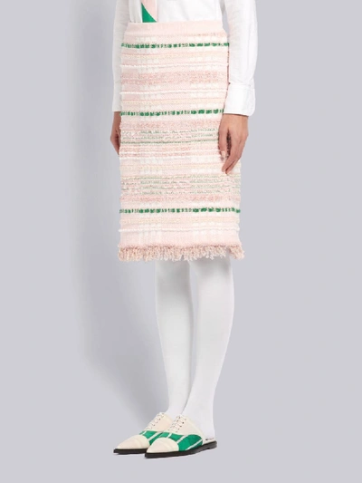 Shop Thom Browne Light Pink Tweed Skirt