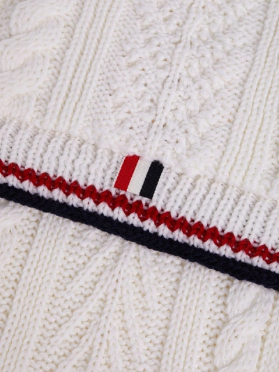 Shop Thom Browne White Cable Pocket Scarf