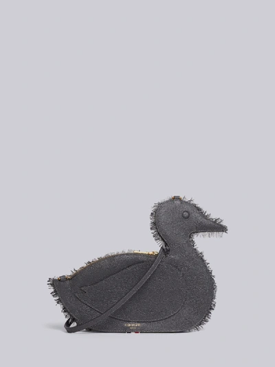 Shop Thom Browne Donegal Flat Duck Clutch In Grey