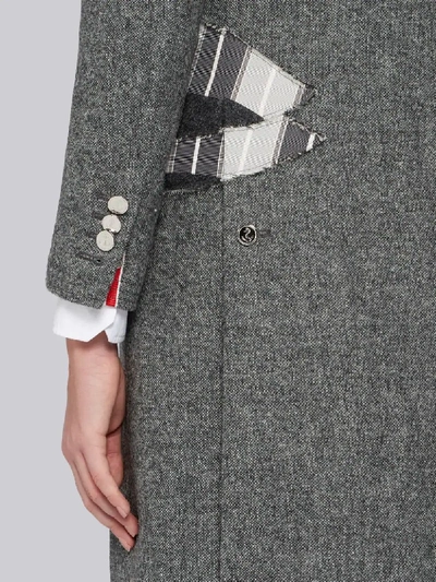 Shop Thom Browne Donegal Tweed Chesterfield Overcoat In Grey