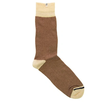 Shop 40 Colori Brown Ribbed Linen & Organic Cotton Socks