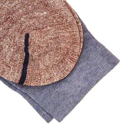 Shop 40 Colori Jeans Blue Striped Melange Linen & Organic Cotton Socks In Multicolour