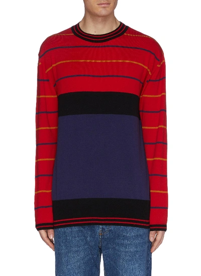 Shop Marni Colourblock Stripe Wool Sweater