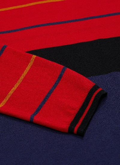 Shop Marni Colourblock Stripe Wool Sweater