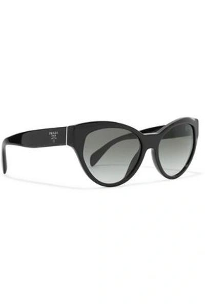Shop Prada Woman Cat-eye Acetate Sunglasses Black