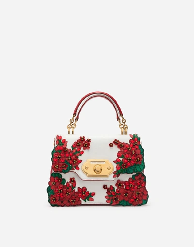 Shop Dolce & Gabbana Medium Calfskin Welcome Bag With Portofino Embroidery In Floral Print