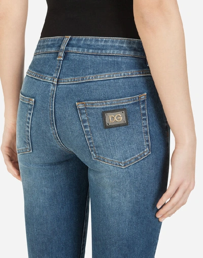 Shop Dolce & Gabbana Pretty-fit Jeans In Stretch Denim In Azure