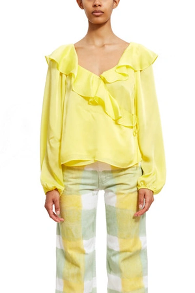 Shop Opening Ceremony Cascade Wrap Top In Daffodil