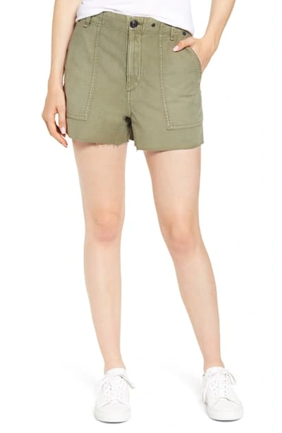 Shop Rag & Bone Super High Waist Cotton Army Shorts In Olive