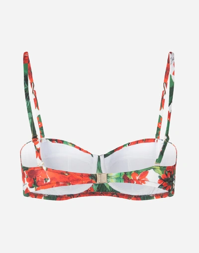 Shop Dolce & Gabbana Portofino-print Balconette Bikini Top In Floral Print