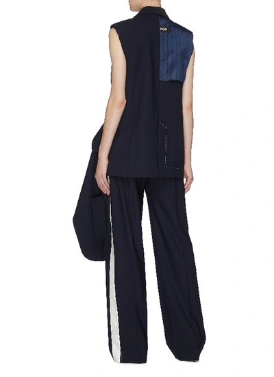 Shop Monse Lining Panel Asymmetric Drape Wool Blazer Vest