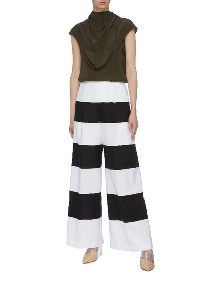 Shop Akira Naka Pleated Stripe Wide Leg Pants