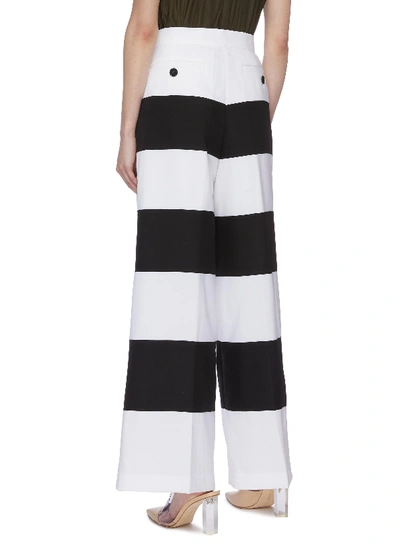 Shop Akira Naka Pleated Stripe Wide Leg Pants