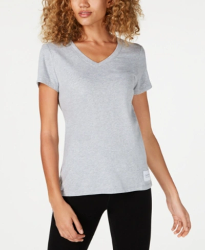 Shop Calvin Klein Performance Women's V-neck T-shirt In Pearl Grey Heather