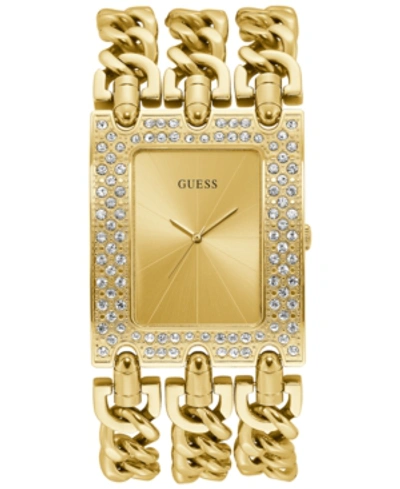 Shop Guess Gold-tone Stainless Steel Chain Bracelet Watch 39x47mm