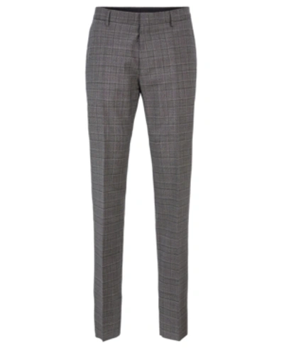 Shop Hugo Boss Boss Men's Genesis4 Slim-fit Wool Trousers In Medium Grey