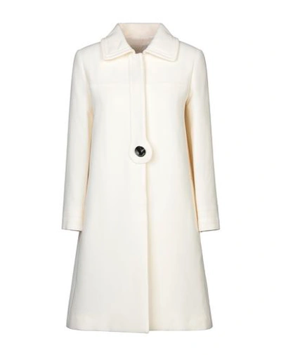 Shop L'autre Chose Coats In Ivory