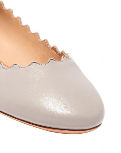 Shop Chloé Ballet Flats In Dove Grey