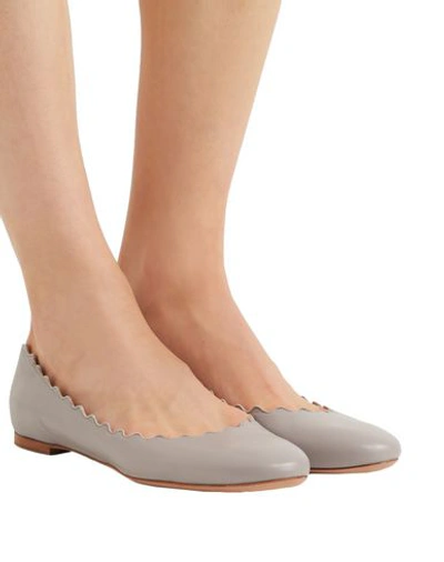 Shop Chloé Ballet Flats In Dove Grey