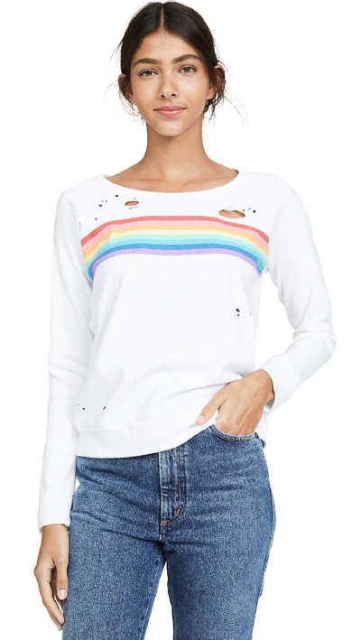 Shop Chaser Rainbow Stripe Long Sleeve In White