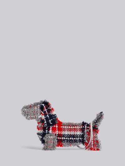Shop Thom Browne Oversized Tartan Hector Clutch In Red