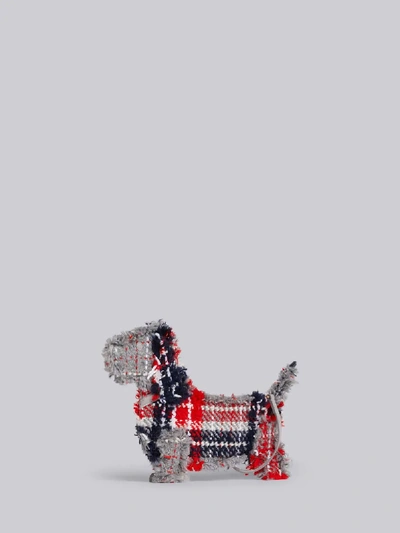 Shop Thom Browne Oversized Tartan Hector Clutch In Red