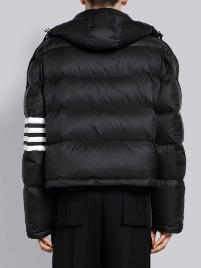 Shop Thom Browne 4-bar Matte Nylon Bomber In Black