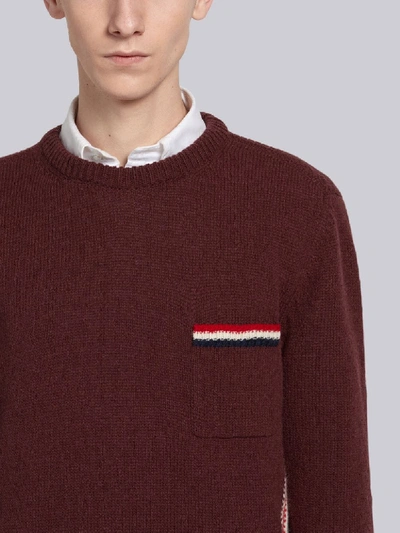 Shop Thom Browne Relaxed Rwb Intarsia Stripe Pullover In Red