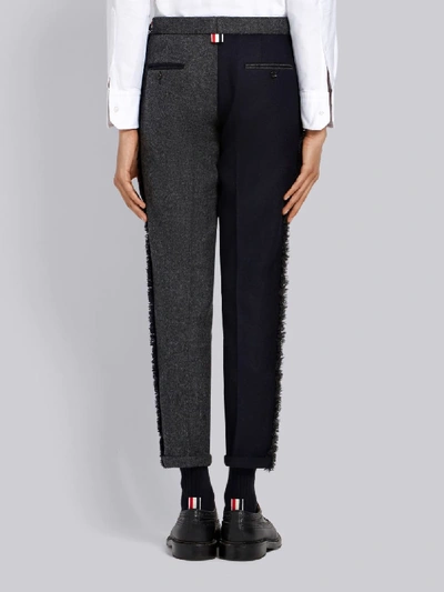 Shop Thom Browne Frayed Edges Skinny Trouser In Grey