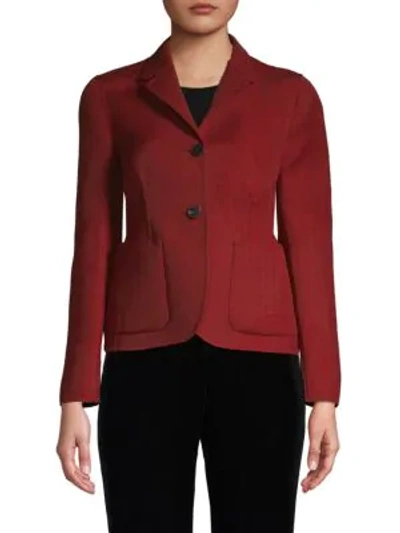 Shop Valentino Wool & Silk Jacket In Red