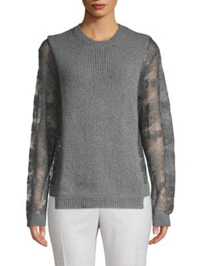 Shop Valentino Knit Sweater In Dark Grey