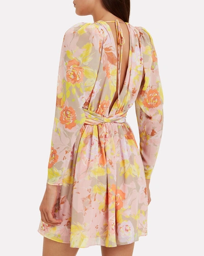 Shop Ronny Kobo Alyson Floral Chiffon Dress In Rose