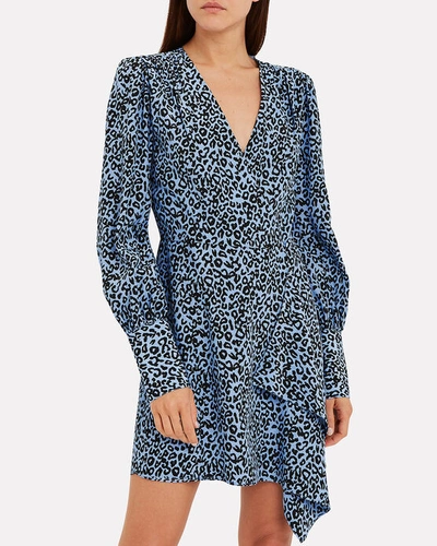 Shop Les Rêveries Silk Leopard Wrap Dress In Multi