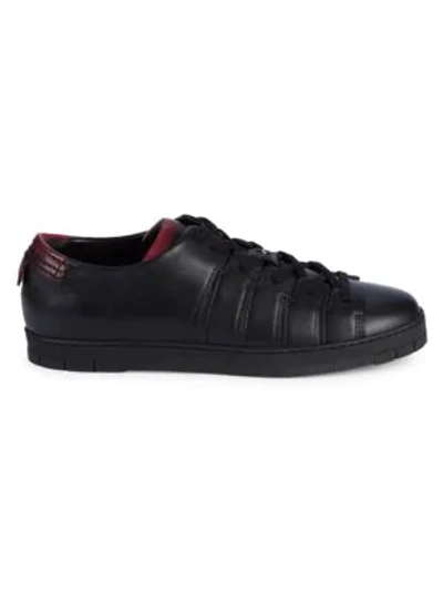 Shop Corthay Nine Leather Sneakers In Black