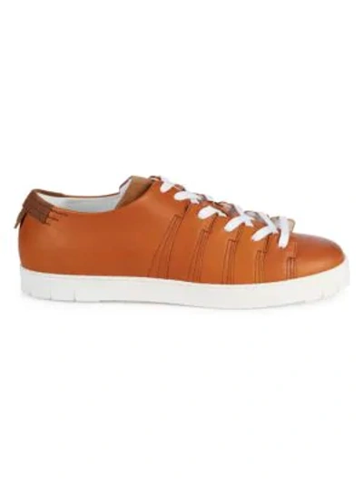 Shop Corthay Nine Leather Sneakers In Orange