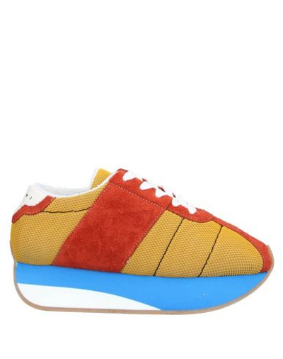 Shop Marni Sneakers In Ocher