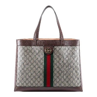 Shop Gucci Ophidia Gg Tote Bag In Multi